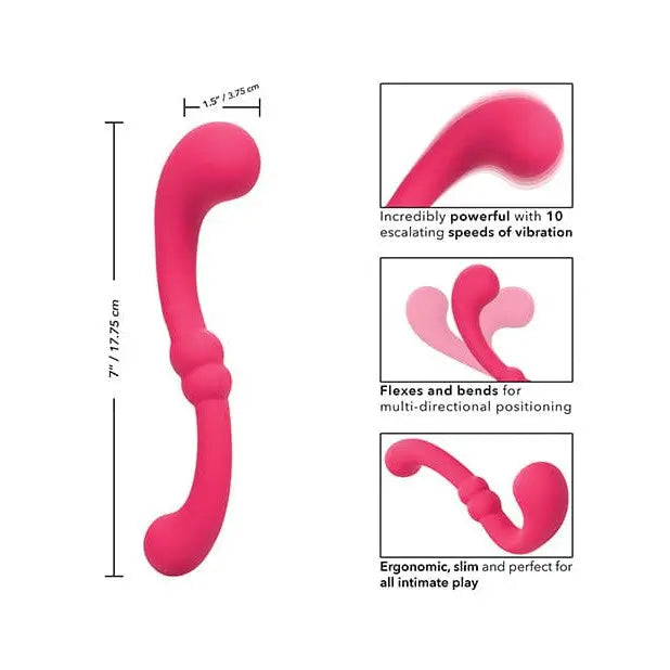 CalExotics Massage Products Pretty Little Wands Curvy Massager - Pink at the Haus of Shag