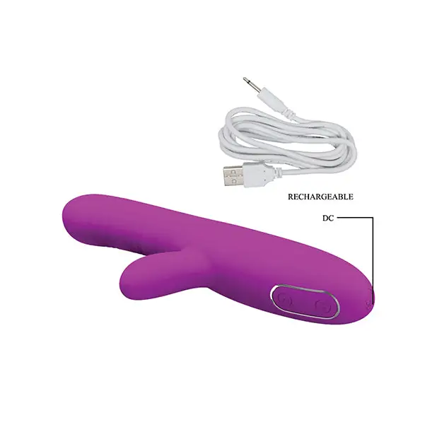 Pretty Love Angelique: Purple Rechargeable Massager with USB Charging Cable for Relaxation