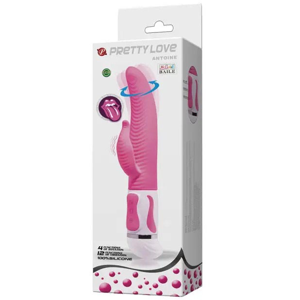 Pretty Love Antoine Rabbit Vibrator Silicone Pink - Rabbit