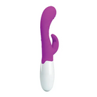 Pretty Love Arthur Rabbit Vibrator Silicone Purple with curved shape and secondary stimulator