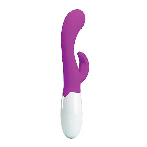 Pretty Love Arthur Rabbit Vibrator Silicone Purple with curved shape and secondary stimulator