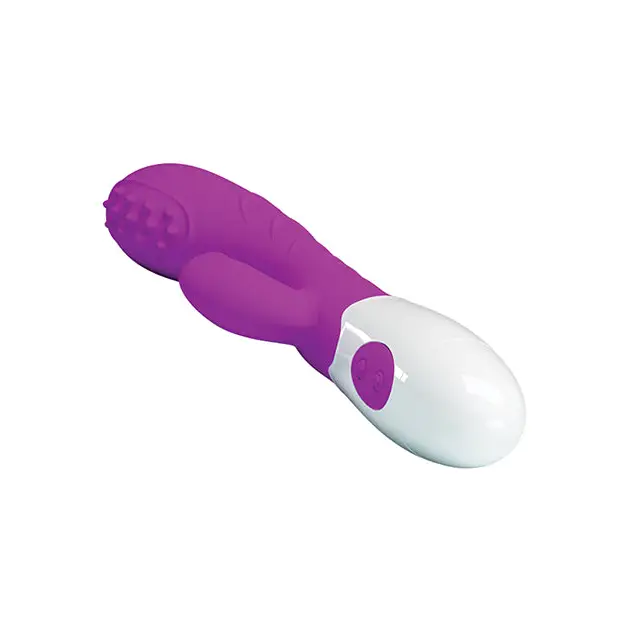 Pretty Love Arthur Rabbit Vibrator in purple and white with a sleek, curved design