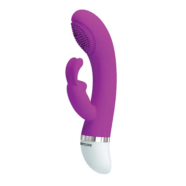 Pretty Love silicone purple rabbit vibrator with textured surface and curved shape