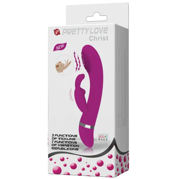 Pretty Love Christ Rabbit Vibrator in silicone purple retail packaging