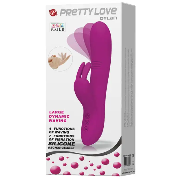 Pretty Love Dylan Rabbit Vibrator Silicone - Fuchsia - Rabbit