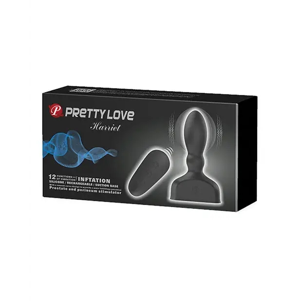 Pretty Love Harriet Inflating Butt Plug - Black - Inflatable Butt Plug