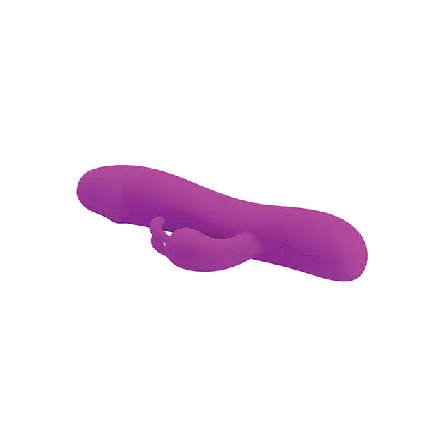 Pretty Love Natural Motion 7 Function Rabbit Vibrator in purple silicone with a curved shape