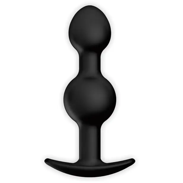 Pretty Love black silicone anal plug with flared base for safe and comfortable play