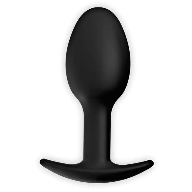 Pretty Love Silicone Anal Balls - Black silicone anal plug with flared base for safe use