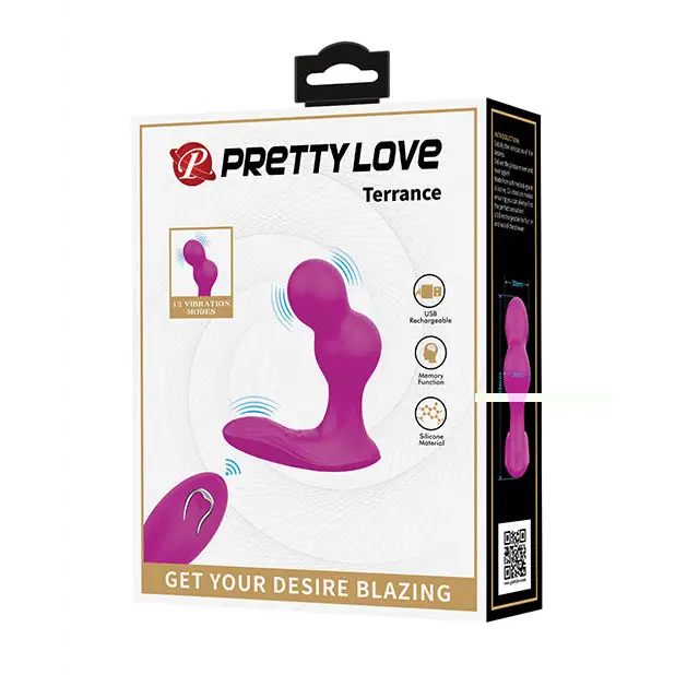 Pretty Love Terrance Dual Stimulator - Purple - Powered Butt Plug