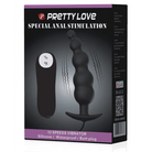 Pretty Love Vibrating Bead Butt Plug Black - Powered Butt Plug