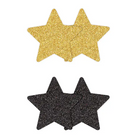 Pretty Pasties Glitter Stars - Black - Pasties