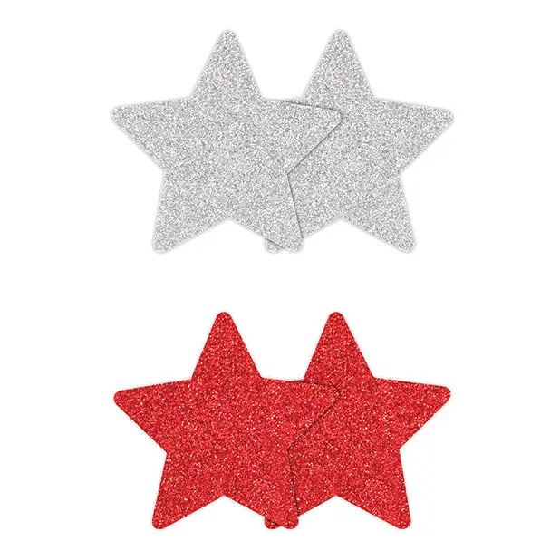 Pretty Pasties Glitter Stars - Red - Pasties