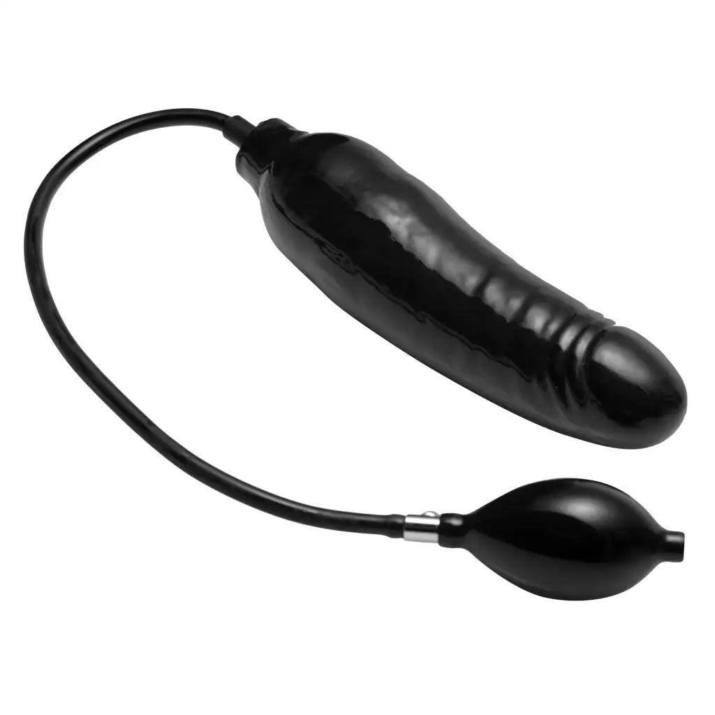 Primal Inflatable Dildo: Premium Black Inflatable Sex Toy with Pump Attachment