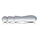 Sleek Priti Glass Dildo with metallic finish and segmented design for pleasure