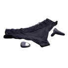 Black lace pulsating panty 10x with remote control, two small vibrators on each side