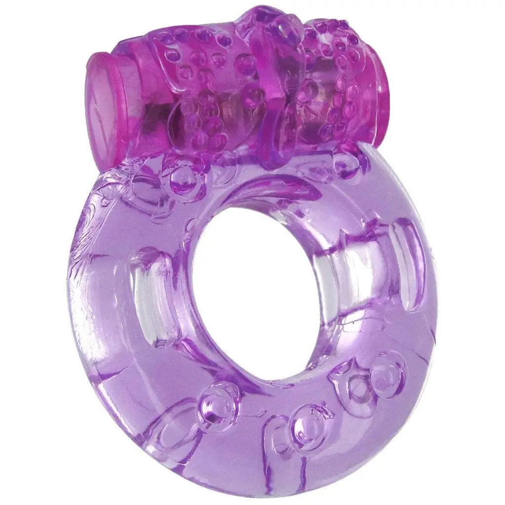 Purple Orgasmic Vibrating Cockring with textured silicone for enhanced pleasure