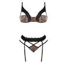 Purrfect Leopard Print Bra & Garter Panty Set with Lace and Straps