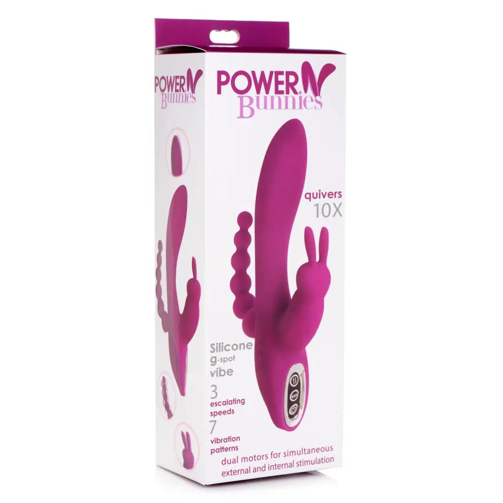 Curve Novelties Vibrator Quivers 10x Silicone G-spot Rabbit Vibrator at the Haus of Shag