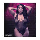 CalExotics Lingerie - Plus/queen - Packaged Radiance Deep V Body Suit - Black Qn at the Haus of Shag