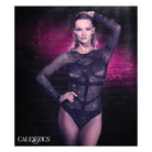 CalExotics Lingerie - Packaged Radiance Long Sleeve Body Suit - Black O/s at the Haus of Shag