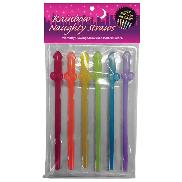 Rainbow Naughty Straws G.I.T.D. - Party Supplies