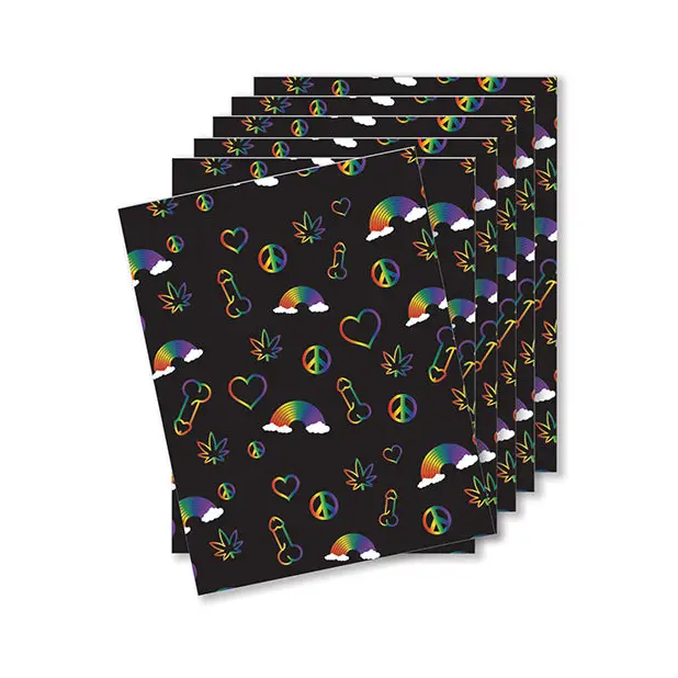 Rainbow Penis Naughty Greeting Card - Pack Of 6 - Party Supplies