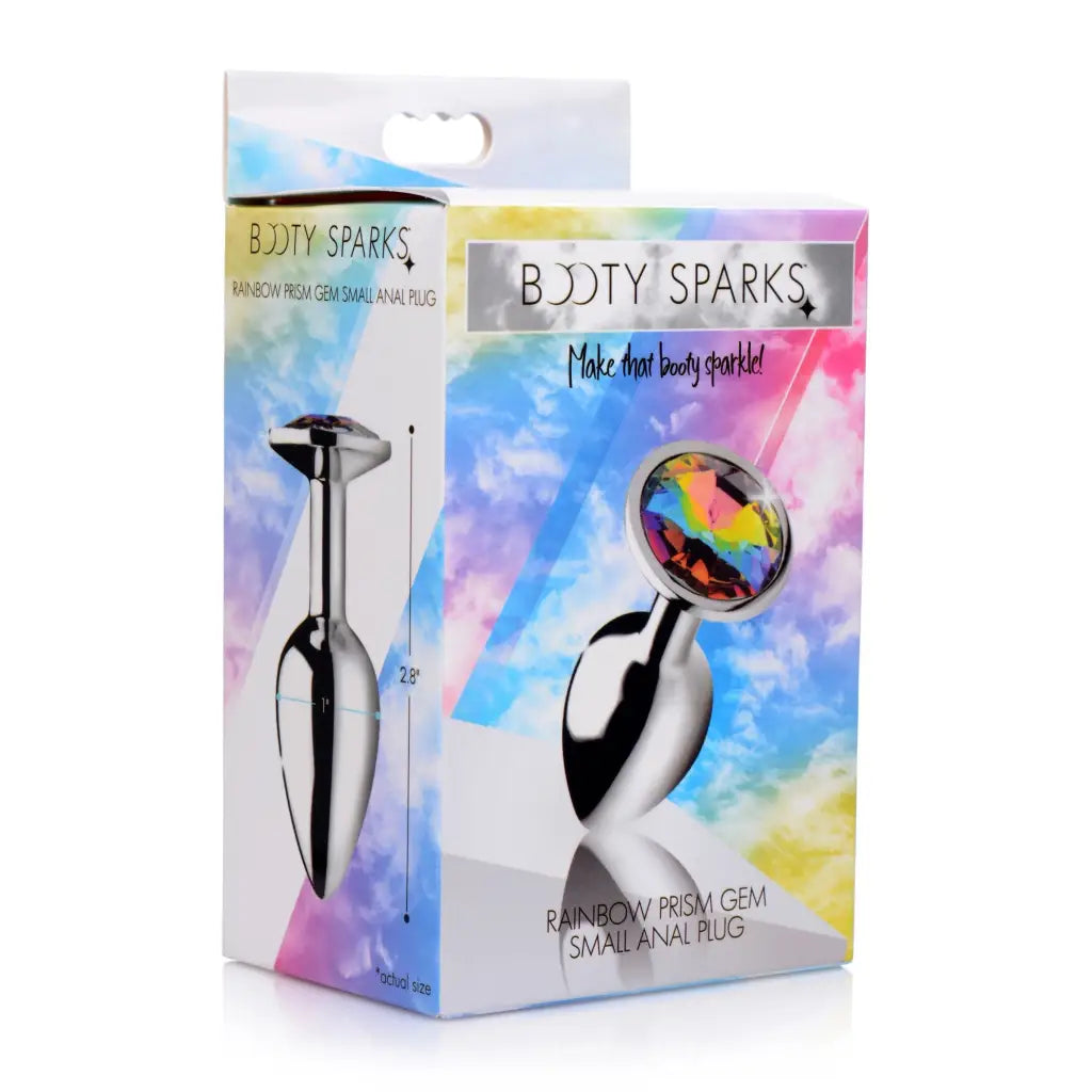 Booty Sparks Rainbow Prism Gem Anal Plug with metallic teardrop-shaped body