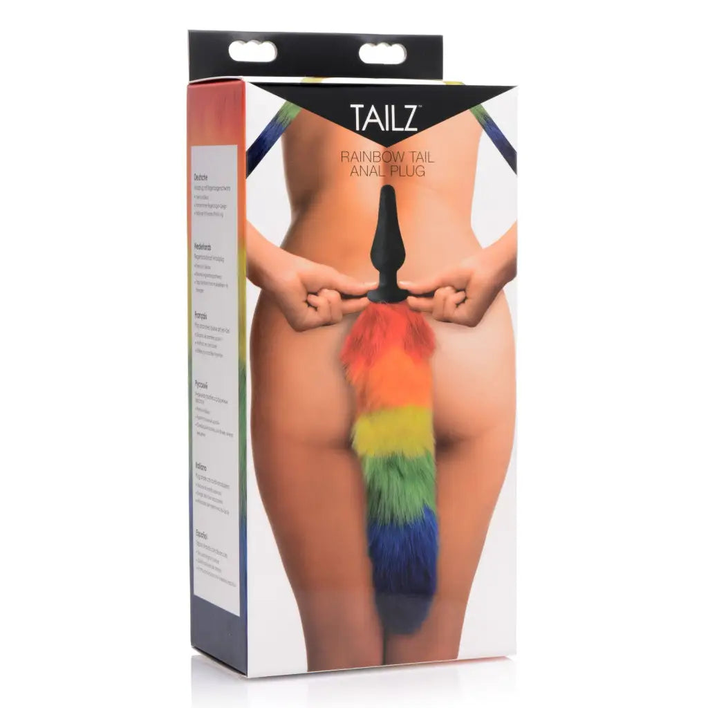 Tailz Tail Plug Rainbow Rainbow Tail Anal Plug at the Haus of Shag