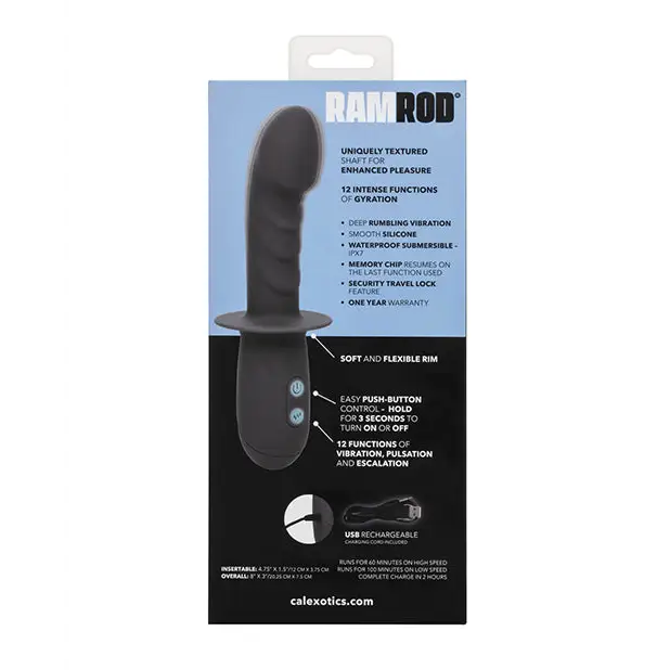 Ramrod Gyrating Vibrator - Black - Realistic Vibrator