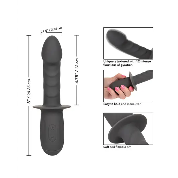 Ramrod Gyrating Vibrator - Black - Realistic Vibrator