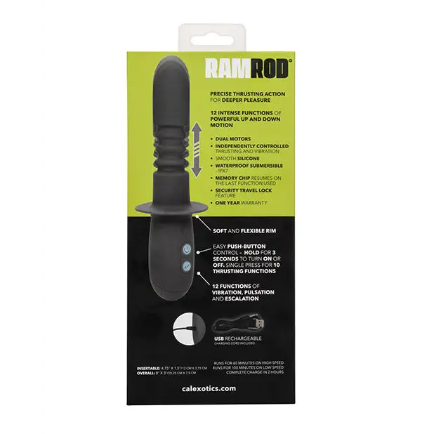 Ramrod Thrusting Vibrator - Black - Plain Vibrator