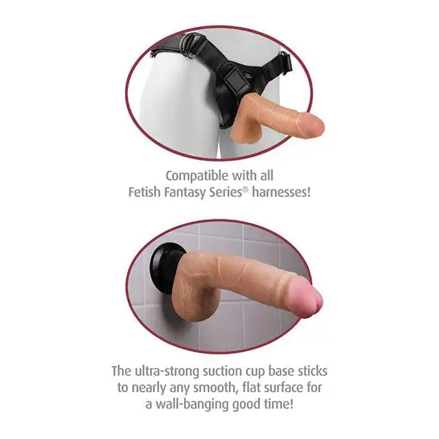 Real Feel Deluxe No Vibe Waterproof flesh-colored artificial phallus with harness and suction cup