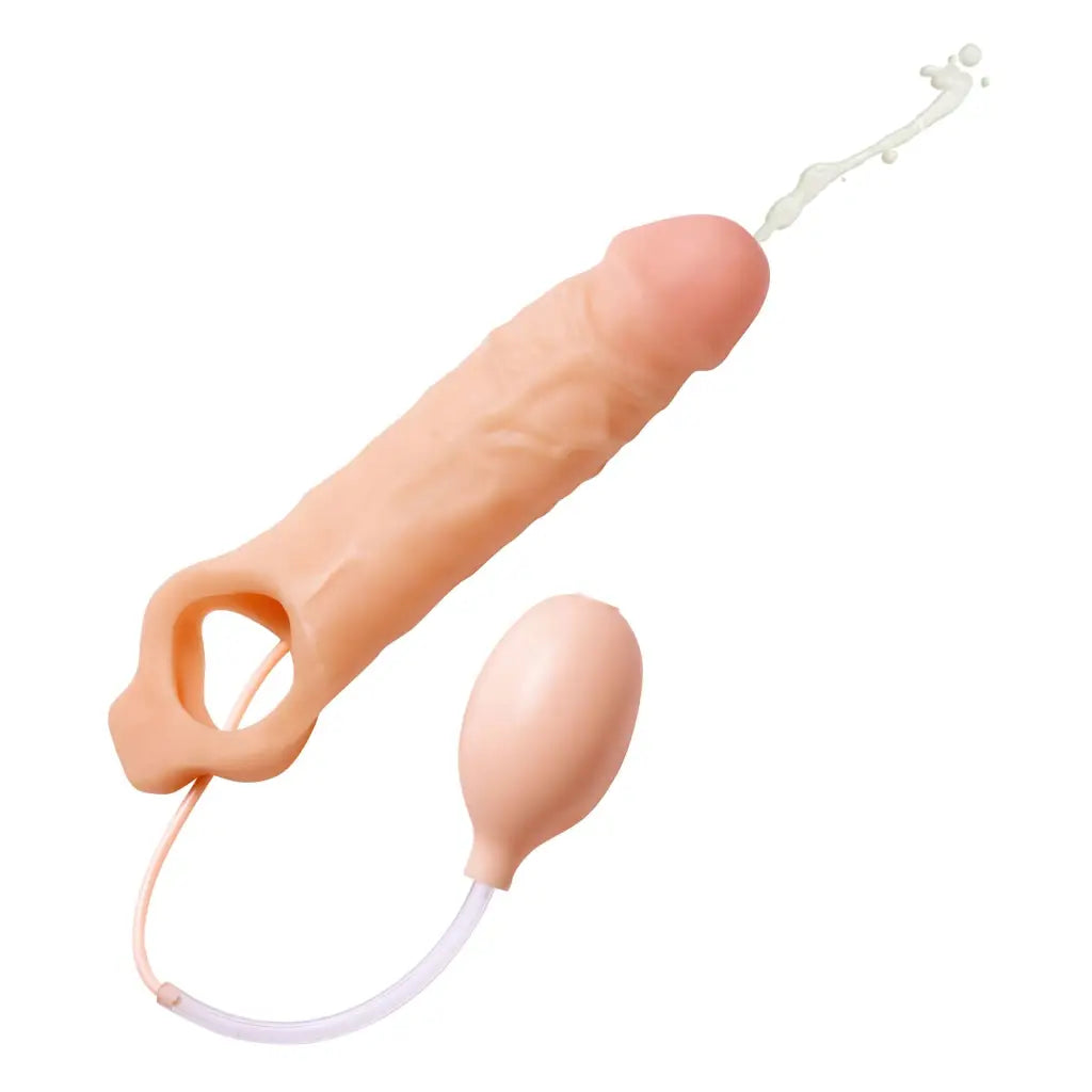 Size Matters Penis Extenders Realistic Ejaculating Penis Enlargement Sheath- Packaged at the Haus of Shag