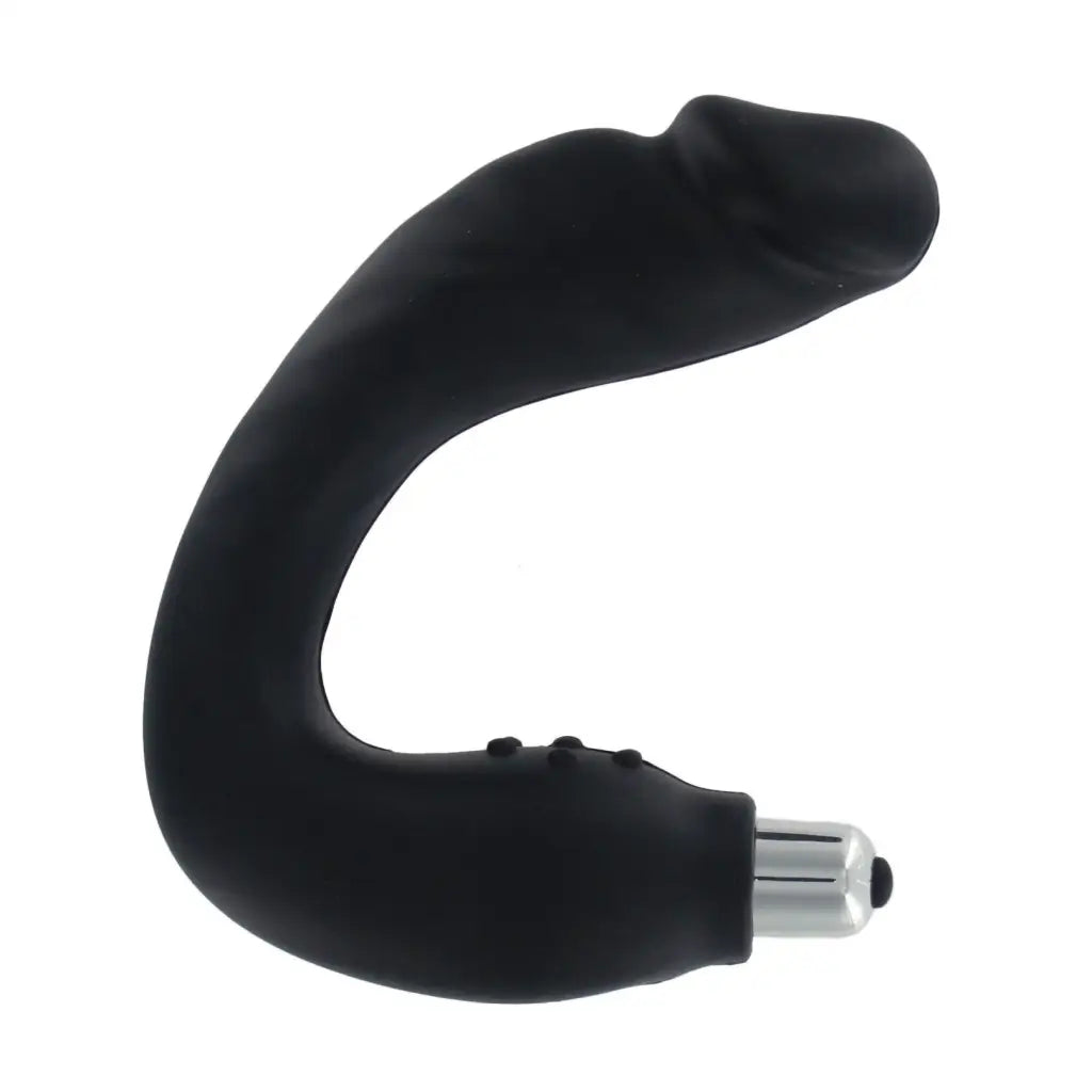 Trinity Vibes Prostate Vibrator Black Realistic Vibrating Silicone P-spot Massager at the Haus of Shag