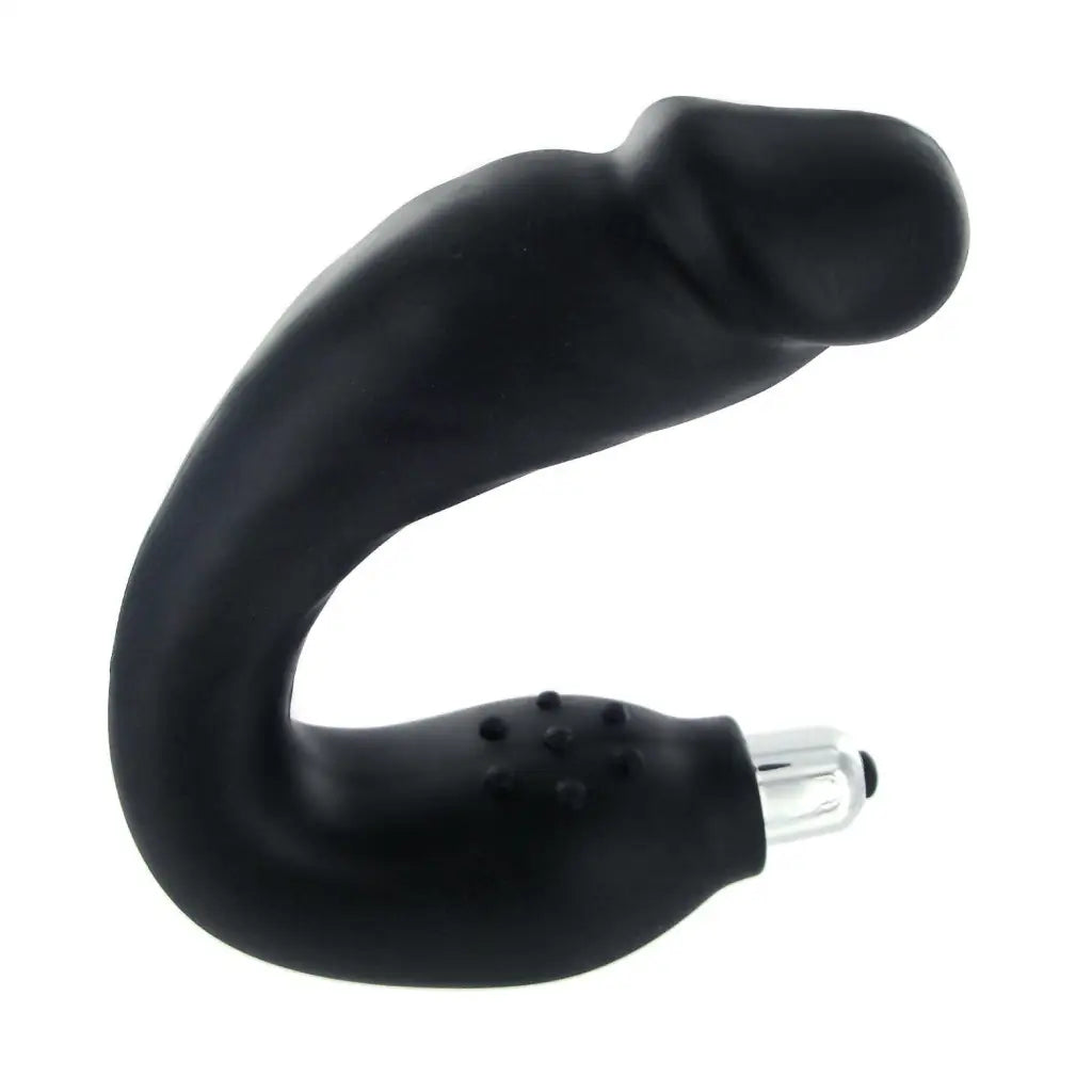 Trinity Vibes Prostate Vibrator Black Realistic Vibrating Silicone P-spot Massager at the Haus of Shag