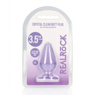 RealRock Crystal Clear 3.5 in. Anal Plug Purple showcases stunning crystal clear design