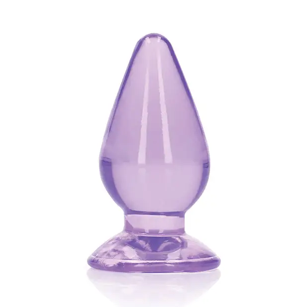 RealRock Crystal Clear Purple Glass Water Pipe with White Background