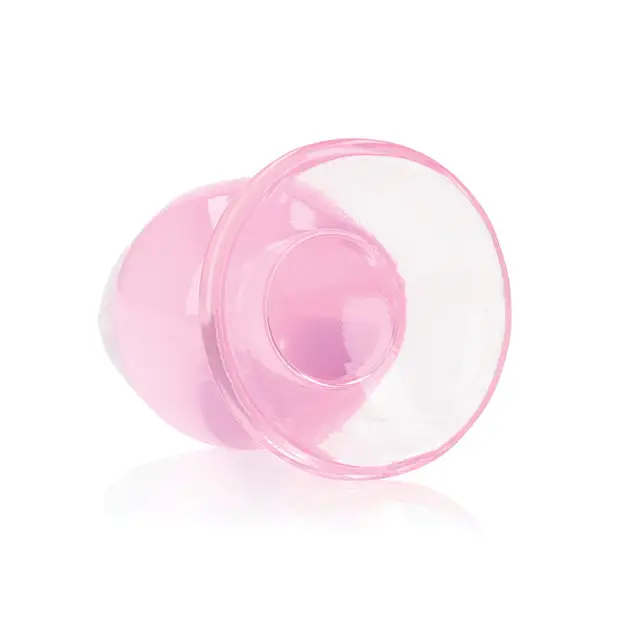 RealRock Crystal Clear pink Paco Paco anal plug on a white background