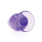 RealRock Crystal Clear 3.5 in. Purple Glass Anal Plug displayed on a white background