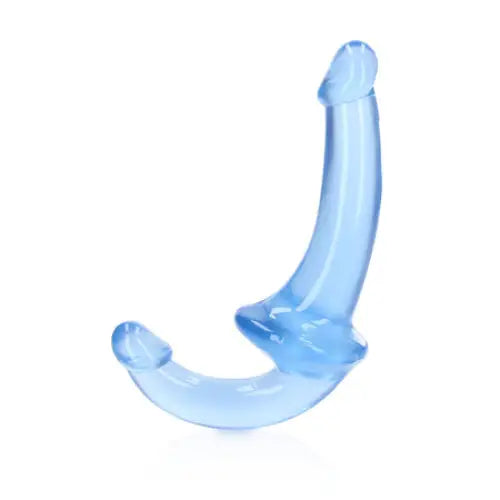 RealRock Crystal Clear 6 in. Strapless Strap-On Dildo Blue - Strapless Strap