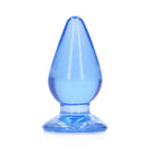 RealRock Crystal Clear Butt Plug - 4.5’’ / Blue - Butt Plug