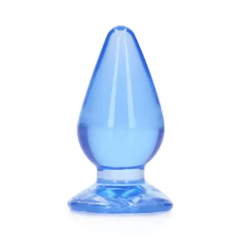 RealRock Crystal Clear Butt Plug - 4.5’’ / Blue - Butt Plug