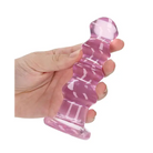 RealRock Crystal Clear Curvy 5.5 in. Dildo/Plug Pink - Realistic Dildo