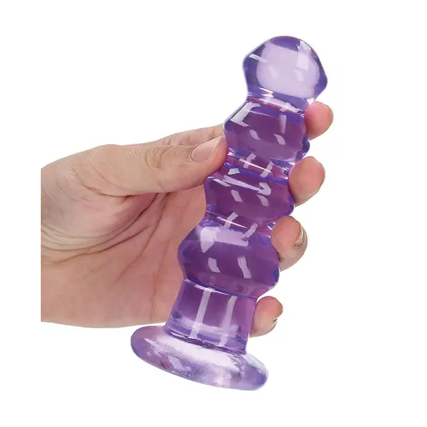 RealRock Crystal Clear Curvy 5.5 in. Dildo/Plug Pink - Realistic Dildo