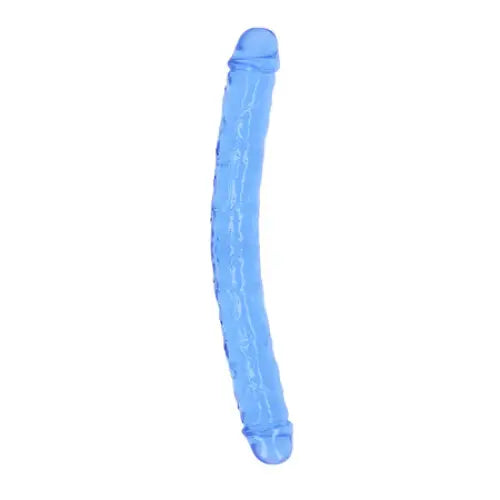 RealRock Crystal Clear Double Dong 13 in. Dual-Ended Dildo Blue - Double Ended Dildo