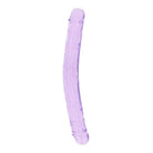 RealRock Crystal Clear Double Dong 13 in. Dual-Ended Dildo Purple - Double Ended Dildo