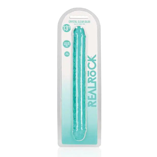 Shots America Dildos Turquoise RealRock Crystal Clear Double Dong 13 in. Dual-Ended Dildo Turquoise at the Haus of Shag