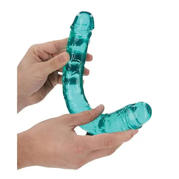 Shots America Dildos Turquoise RealRock Crystal Clear Double Dong 13 in. Dual-Ended Dildo Turquoise at the Haus of Shag