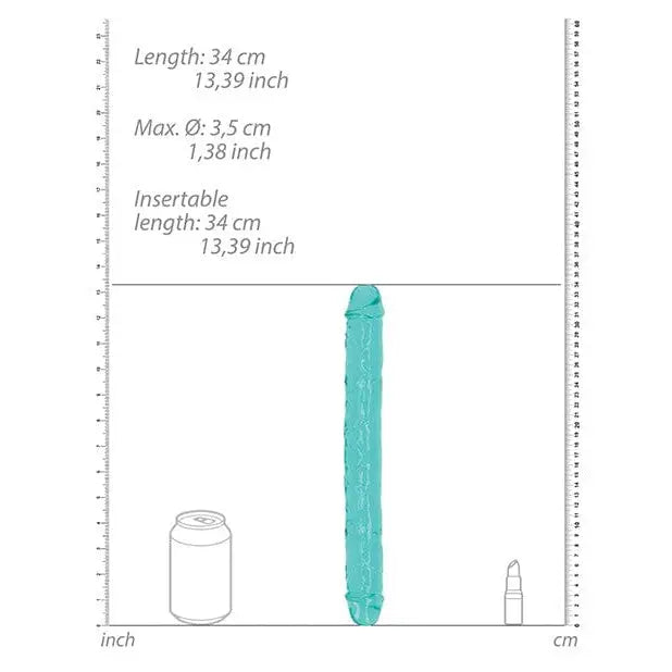 Shots America Dildos Turquoise RealRock Crystal Clear Double Dong 13 in. Dual-Ended Dildo Turquoise at the Haus of Shag